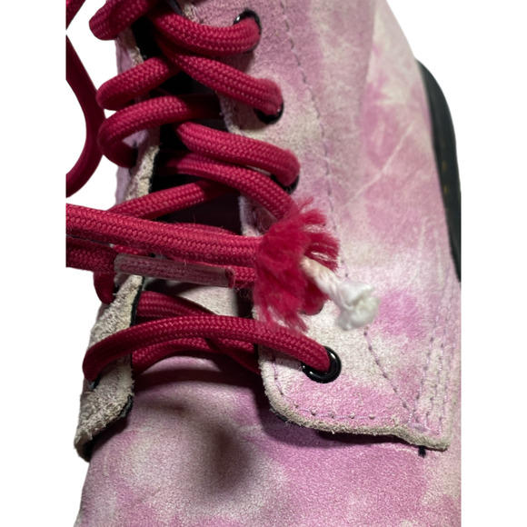 Dr Martens Pascal 1460 Youth Girl Size 2 Pink Tie Dye Suede - Picture 5 of 8